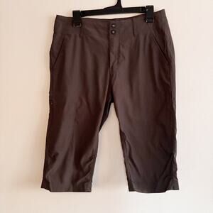 Prana Womens 12 Alana Knicker Pants Olive Brown Cropped Hiking Climbing Outdoor